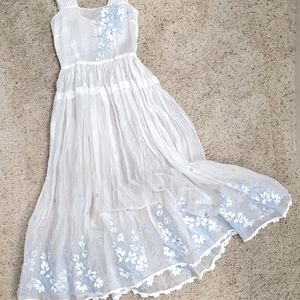 Sheer Handmade Tea Length Midi Dress